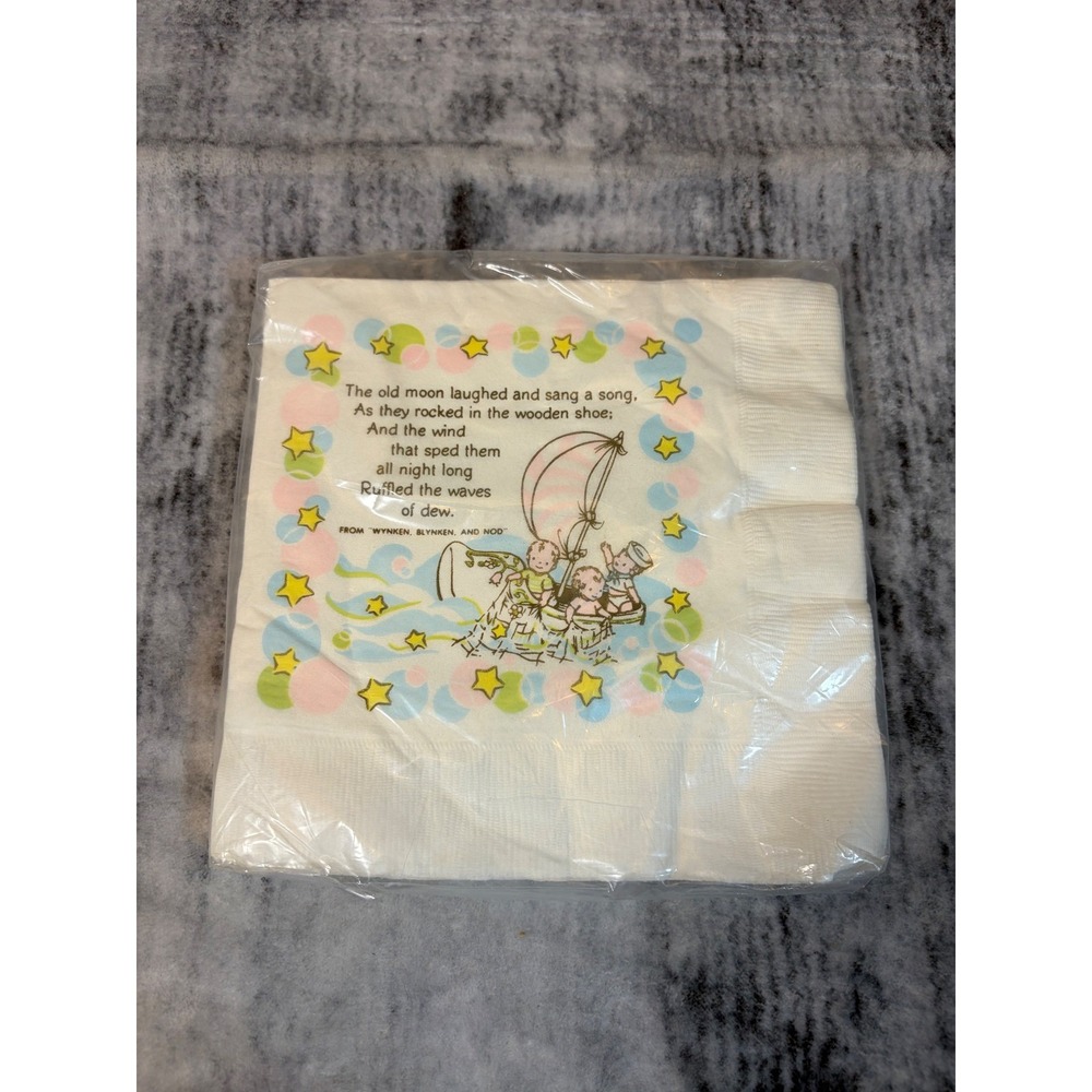 Vintage Hallmark Wynken Blynken and Nod Luncheon Napkins 15ct Sealed 65NK 391-1